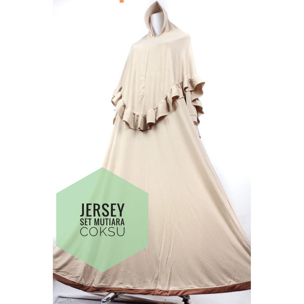 GRAGE SHOP - -GAMIS jersey set MUTIARA list bawah baju dewasa adem syari muslim islami jersi jersy