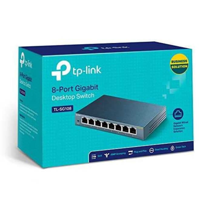 TP-Link TL-SG108 8-port Desktop Gigabit Switch, Steel Case