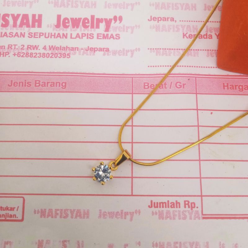 Kalung belut free Liontin Alus mengkilap Titanium Anti karat anti Luntur