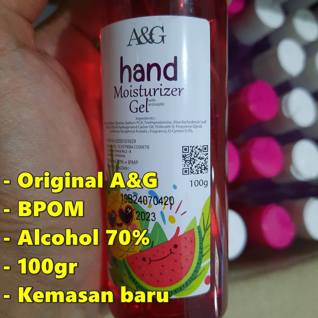 A&amp;G Hand Sanitizer 100ml Original Moisturizer Gel Antiseptik