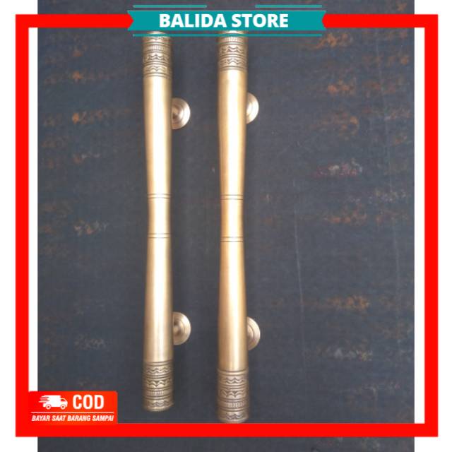 Handle Pintu Murah / Handle Pintu Kuningan Motif Polos Ukir 60 cm