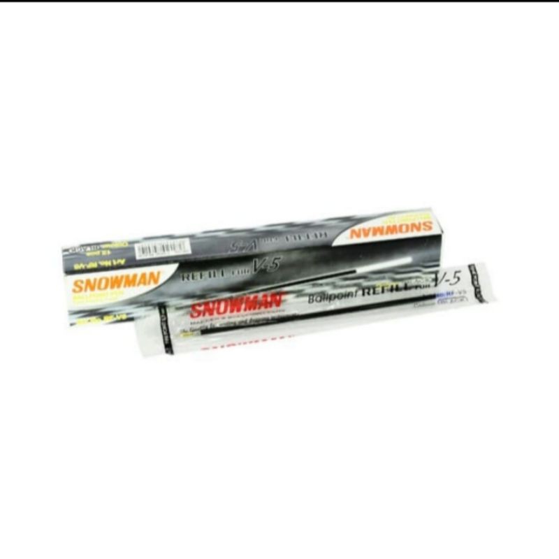 

ISI ULANG REFFIL TINTA HITAM PEN BALLPOINT PULPEN SNOWMAN V5 CETEK .