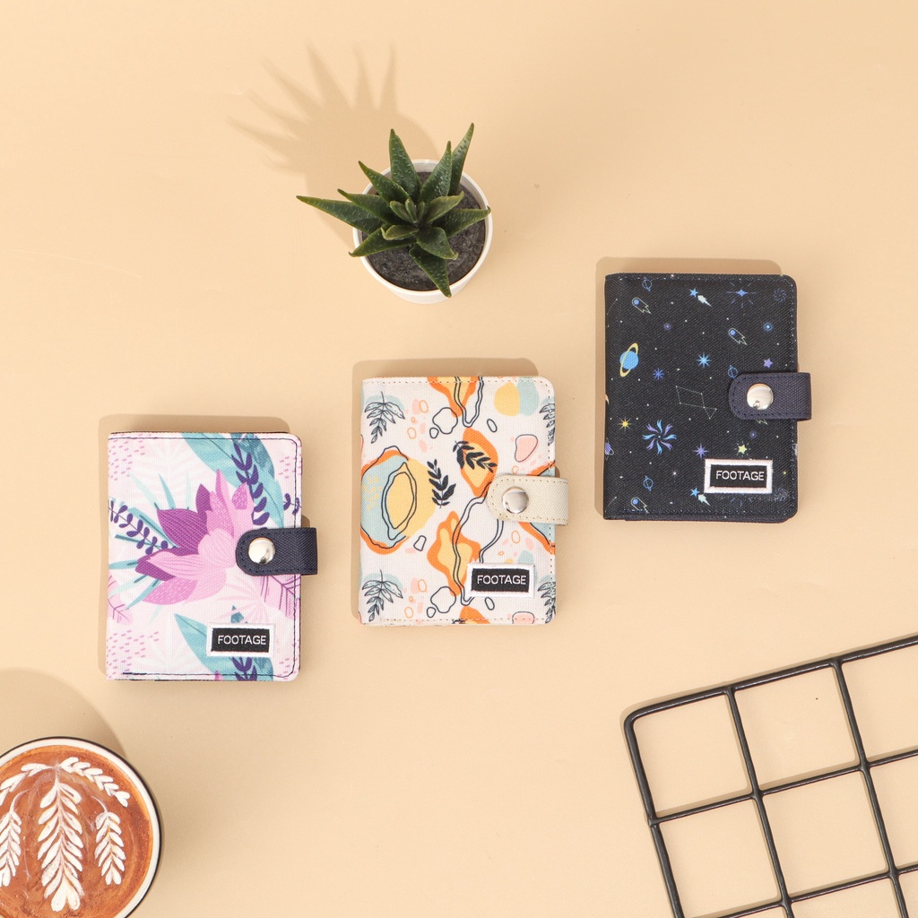 Dompet Wanita Pria Mini Card Holder Cewek Cowok Wallet Banyak Slot Kartu DL-01 Motif