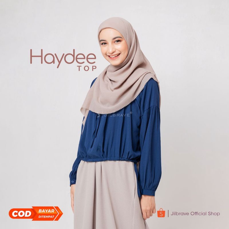Haydee Top model Oversize Crop Top | Atasan Polos | Crop Top Wanita | Atasan Lengan Panjang | Crinkl
