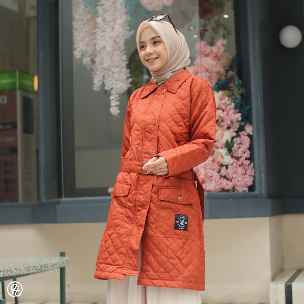 HIJACKET AGNEZIA | HIJAKET JAKET HIJAB PANJANG WANITA MUSLIMAH SYAR'I-Terracota