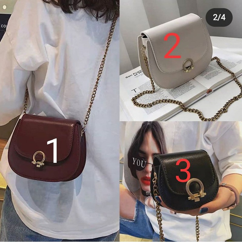 Tas wanita selempang fashion cewek slingbag bahan kulit pu lucu kualitas bagus impor murah