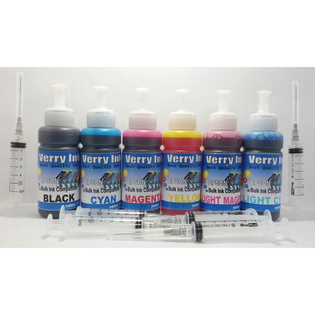 Tinta Isi Ulang Epson Verry Ink 100ml R230 T60 SP1390 L220 L360 L800 L805 L1800