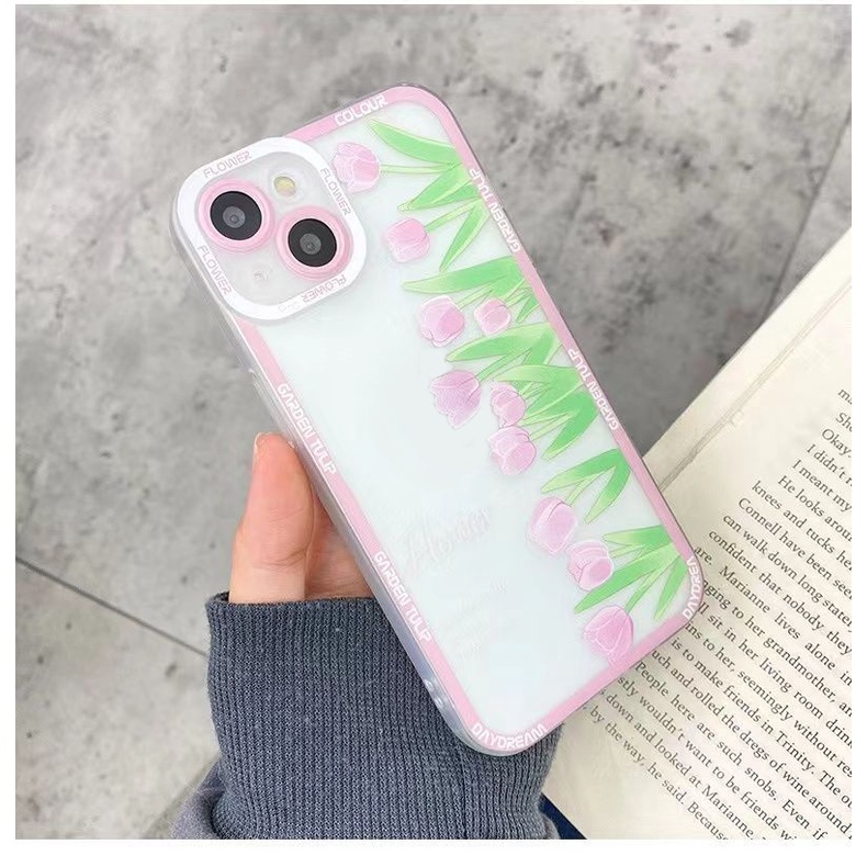 Soft Case Silikon TPU Transparan Shockproof Motif Bunga Untuk IPhone 14 13 12 11 Pro XS Max X XR 8 7 6 6S Plus