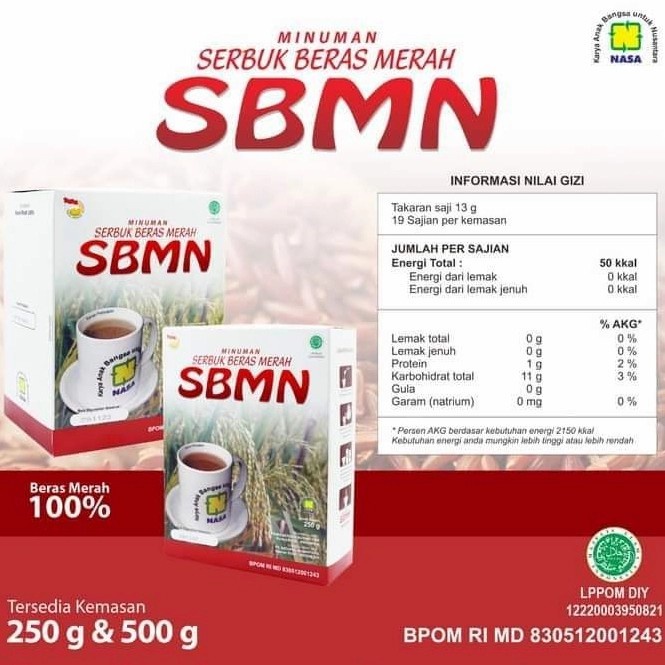 

Serbuk beras merah natural nasa sbmn