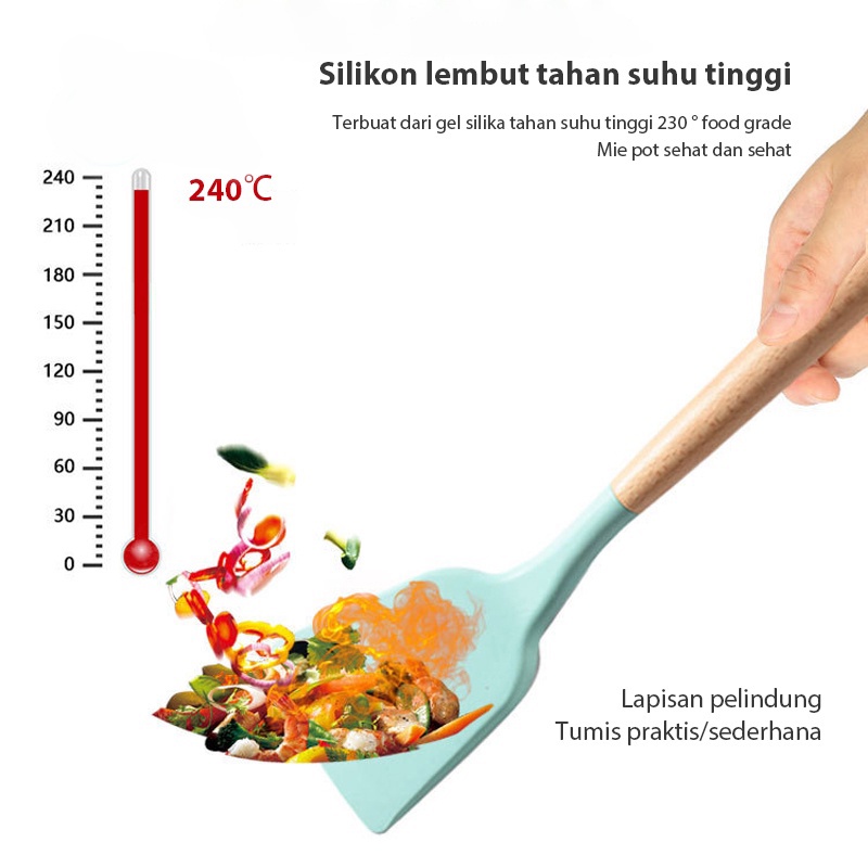 (COD)Silikon Spatula Silicone  Alat Masak  Capitan Scraper Whisk Sendok Centong Kuas Silikon Tahan Panas Set