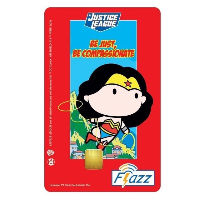 Kartu Flazz BCA Gen2 /Gen 2 Limited Edition Justice League WONDER WOMAN 2021 ORI /Like eTOLL eMONEY Tapcash or Brizzi