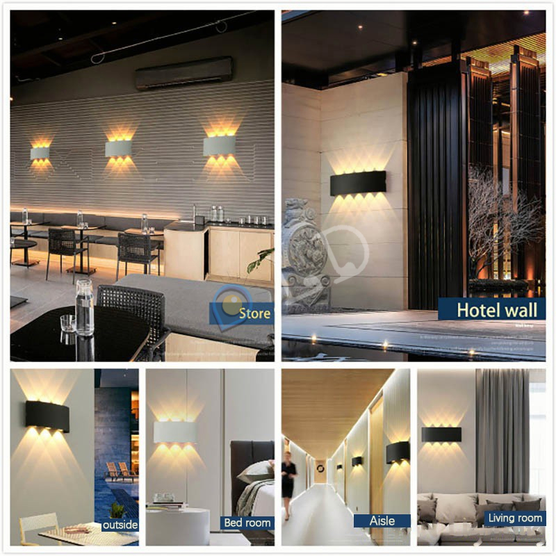 [COD] Lampu Dinding Taman Outdoor COB/LED Wall Light 2/4/6/8 Mata 220V Indoor LED Wall Lamp Minimalist Lampu Tempel Cocok Untuk Tembok Pilar Rumah 2/4/6/8 Watt