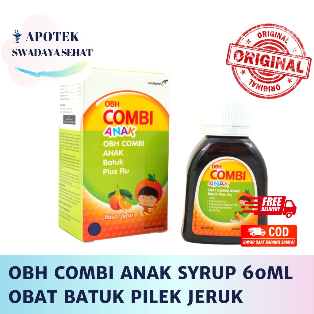 OBH Combi Anak 60 ML Syrup Obat Batuk Plus Flu Rasa Strawberry Jeruk Madu Apel Sirup