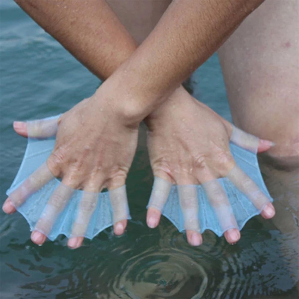 AUGUSTINA Renang Flippers Water Sports Swim Training Finger Wear Tipe Kodok Untuk Menyelam Tangan Jari Sirip