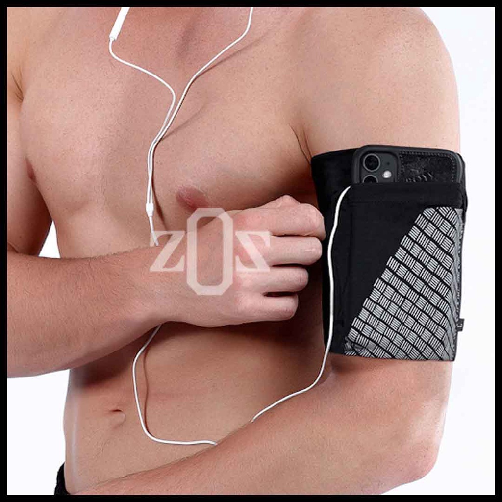 Tempat Pouch Manset Lengan Armband Handphone Olahraga Lari Running Workout