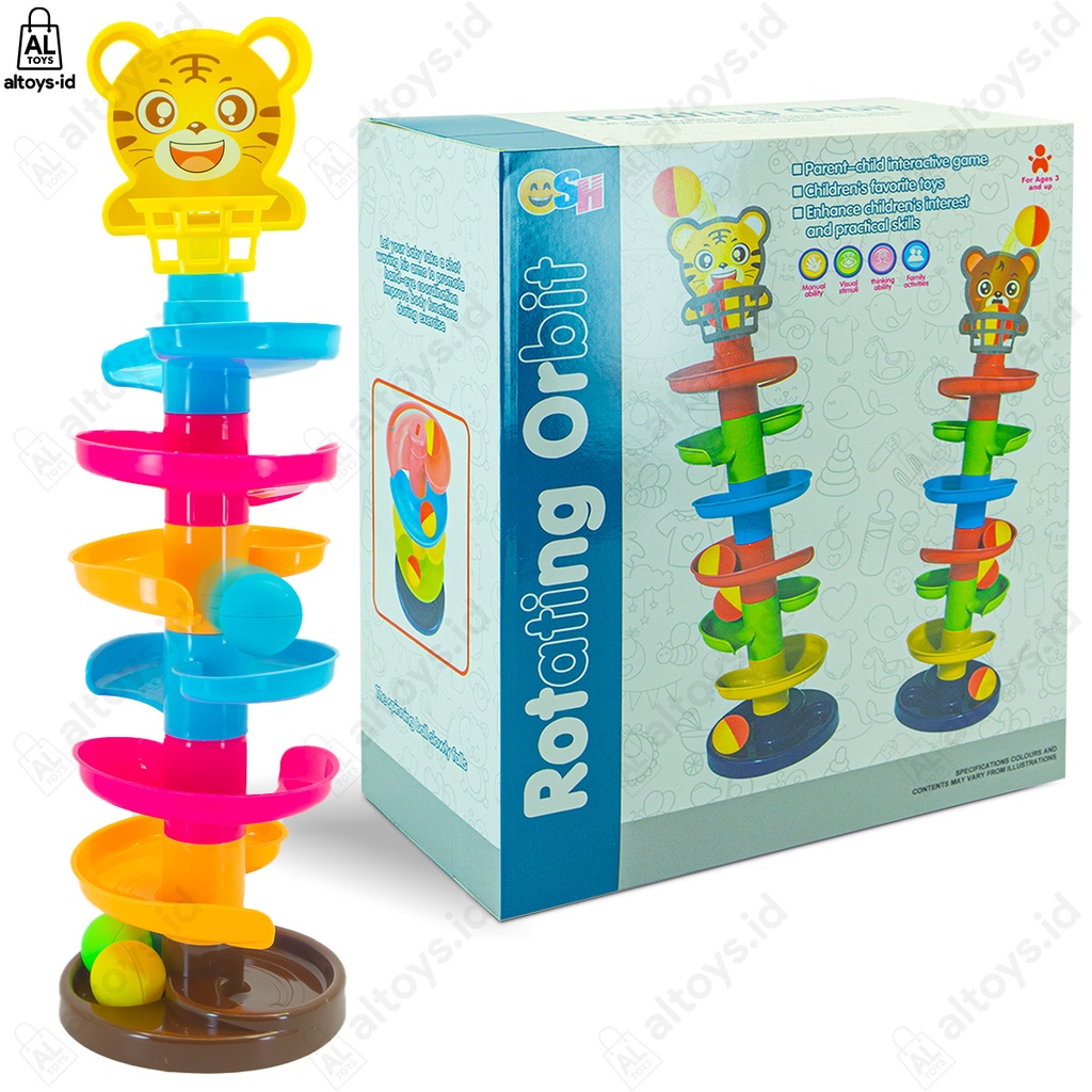 Spiral Tower Rolling Ball Mainan Anak Edukasi Seluncuran Bola Mainan Anak Tower Seluncur Warna Warni Rotation Orbit SH225