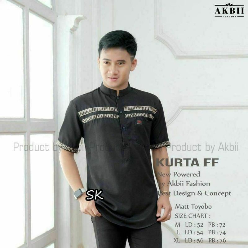 KURTA FF | KOKO KURTA LENGAN PENDEK | BAJU KOKO DEWASA | BAJU MUSLIM