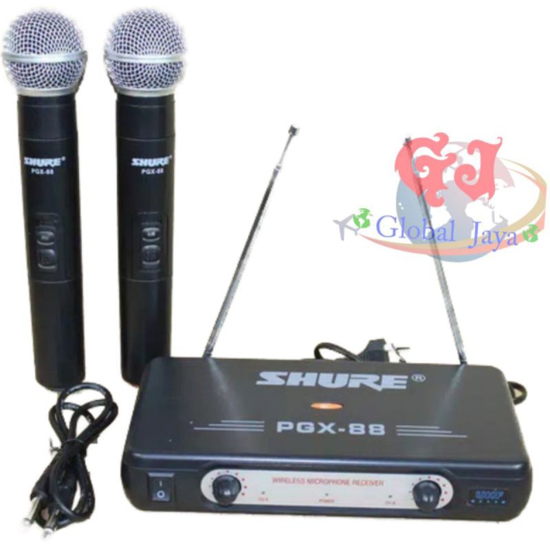 wireless microphone shure pgx88/ mic wireless shure pgx 88 mic handle double mic tanpa kabel