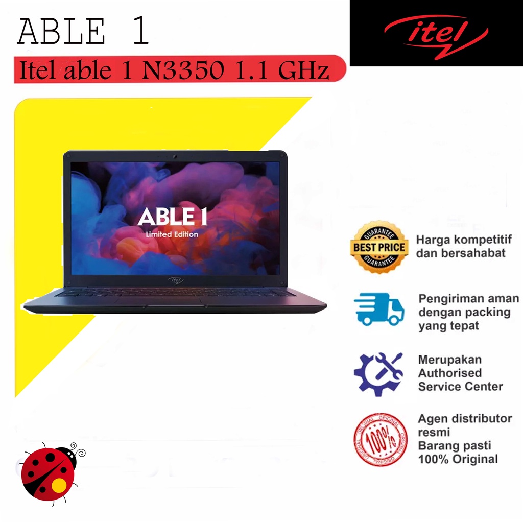 Laptop  iTEL ABLE1 14inch Intel N3350 Ram 4GB HDD 1TB