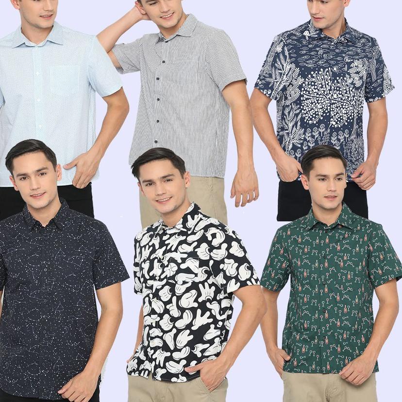 Paling Diminati.. [11motif] DIVIDED by H&M 180 Regular Fit Shirt - Baju Kemeja Kerja Lengan Pendek P