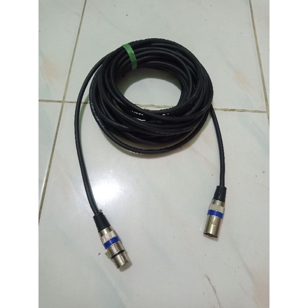 Kabel Mic / Microphone 3 Pin Audio  jack canon male to canon female 10 Meter Full CANARE