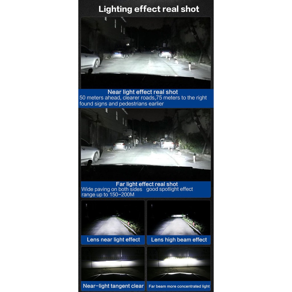 (V11) Lampu Kabut Depan Led H4 H11 H8 H3 H7 Hb3 Kualitas Tinggi