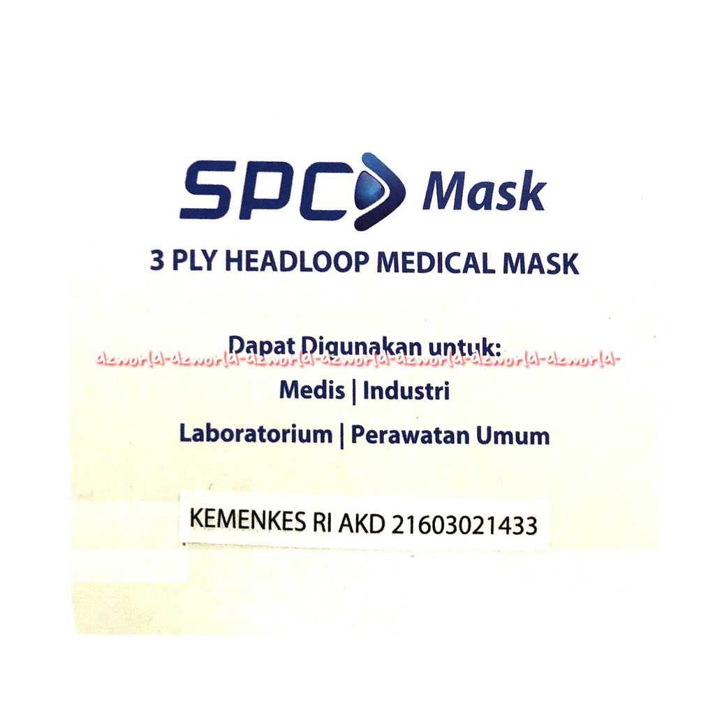 SPC Mask 3Ply medical Mask 50Pcs Masker Medis Jilbab Tali