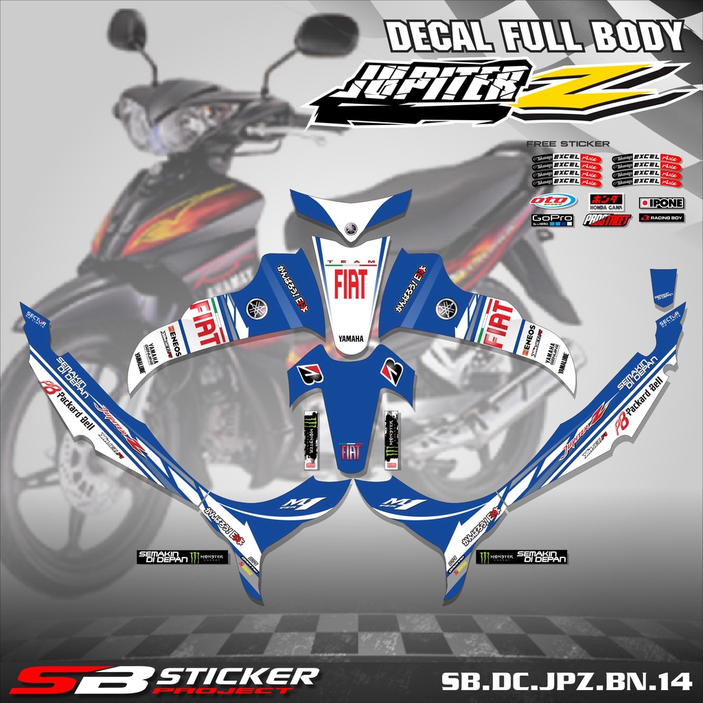 DECAL FULL BODY JUPITER Z BURHAN - DECAL STICKER FULL BLOCK JUPITER Z BURHAN 2006-2009 FIAT