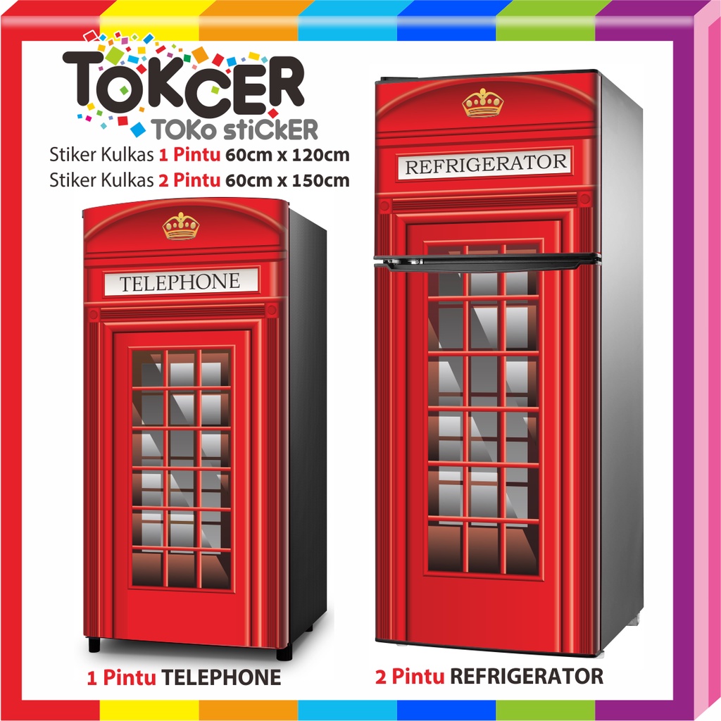 Sticker Kulkas 1 Pintu dan 2 Pintu RED BOX LONDON