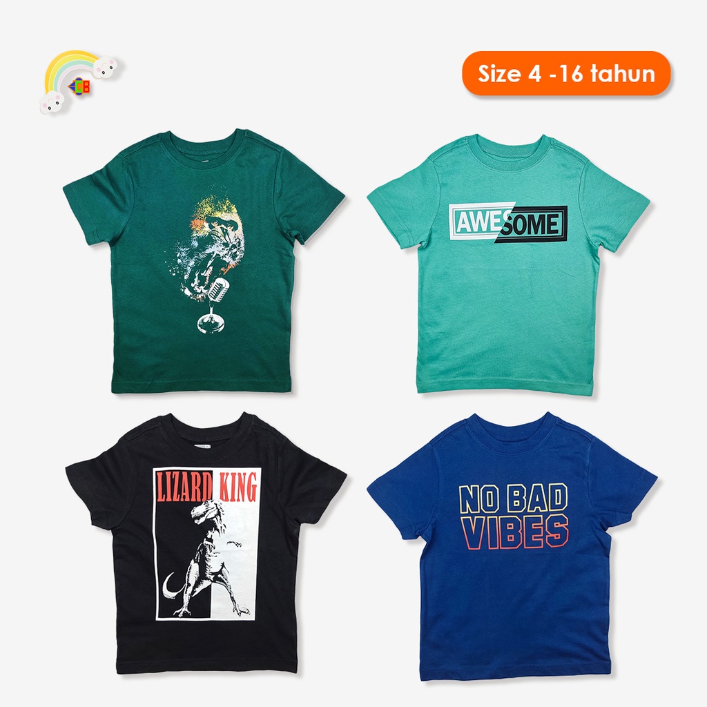 CRAZY 8 Kaos Anak Cowok 4-16 Thn Baju Anak Laki-laki Atasan Katun Branded ORIGINAL