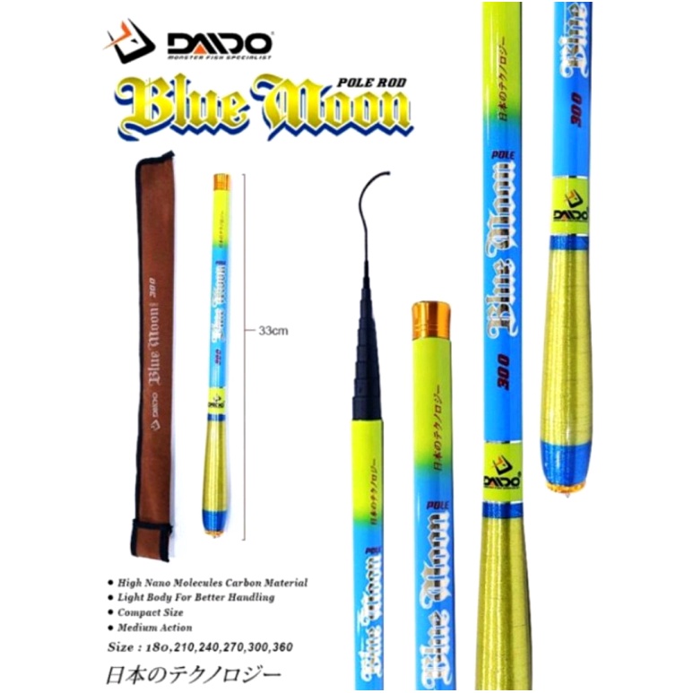 Joran Tegek Daido Blue Moon  180 210 240 270 300 360 Ruas Pendek Carbon kuat