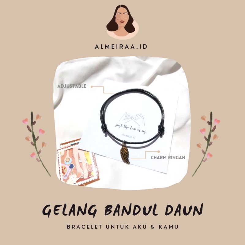 GELANG VINTAGE BANDUL DAUN / GELANG BANDUL  DAUN / GELANG DAUN / GELANG BANDUL / GELANG TALI