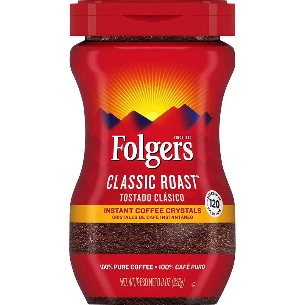 

Folgers Classic Roast Instant Coffee Crystals, 8 Ounces