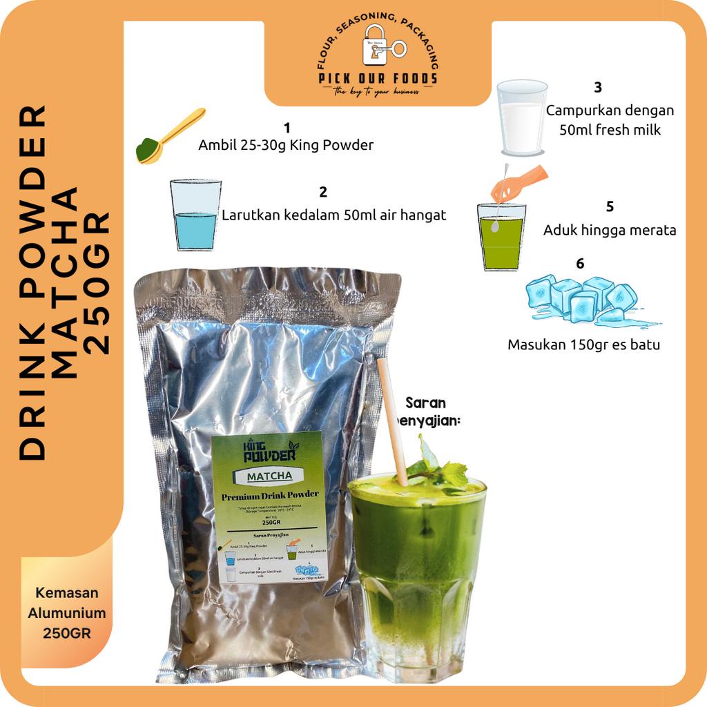 Premium Powder Drink / Bubuk Minuman Vanilla / Redvelvet / Cookie n krim / Dark Choco / Thai tea /  Cappucino / Matcha / Taro 250gram Termurah
