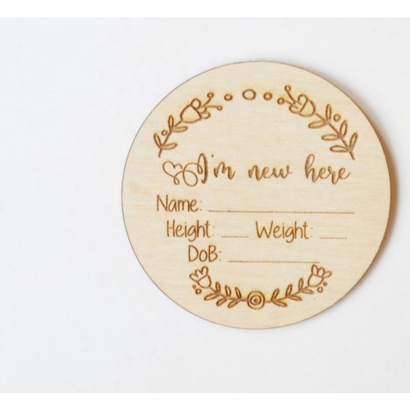 Baby Tag plywood announcement|Dekorasi foto bayi