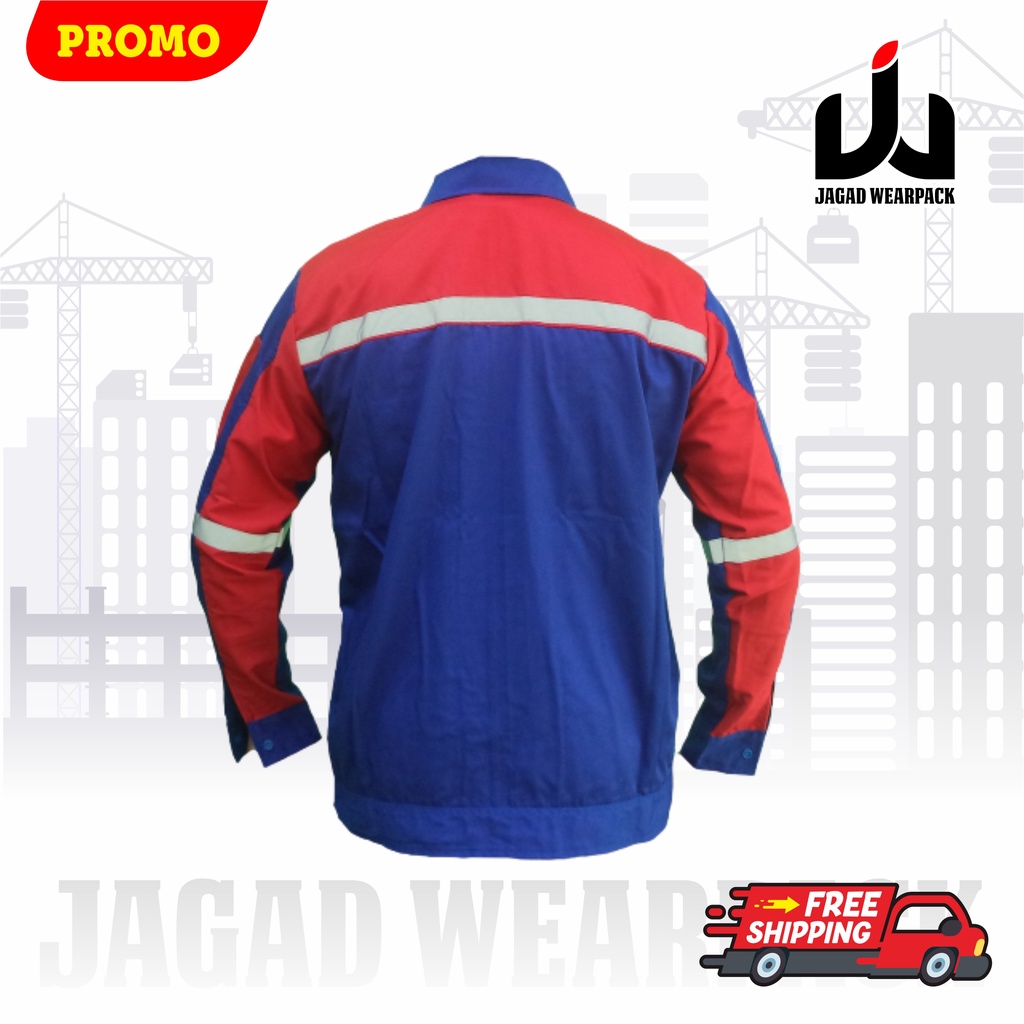 Wearpack safety Terbaru Bahan American Drill Premium BENHUR MERAH
