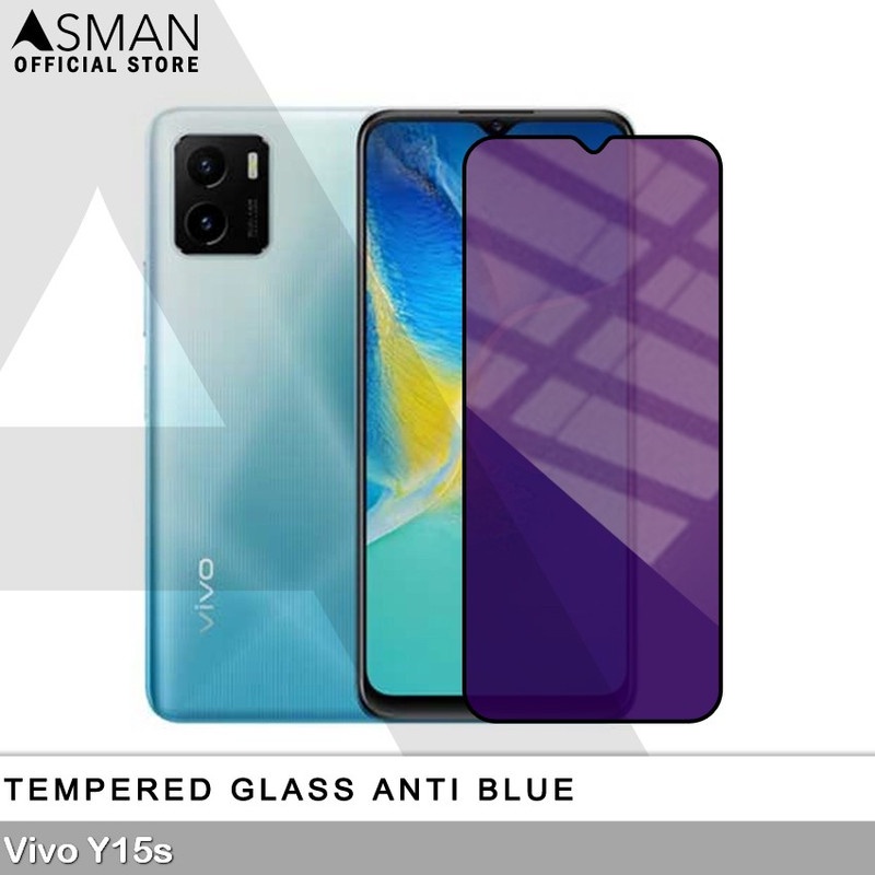 Tempered Glass Blue Light Full Lem VIVO Y15s Anti Radiasi Screen Protector