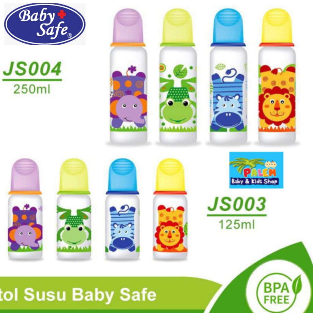 Baby Safe Reguler Bottle Baby JS003 125 ml / JS004 250 ml BPA Free Botol Susu Bayi