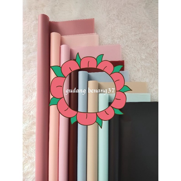 flower wrapping paper /color border line flower warp(5 LEMBAR)