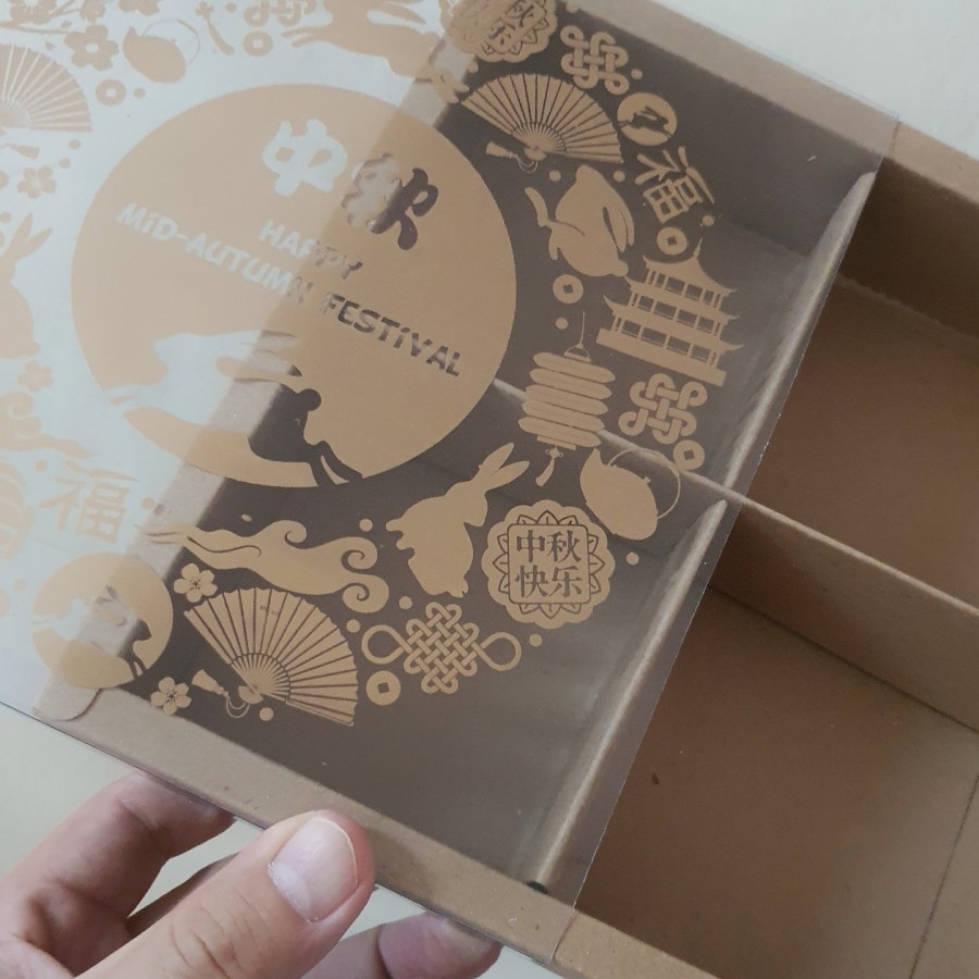 

(5pcs) Kardus Packaging Hampers Mooncake 100 gr Box Kue Bulan Mid Autumn II Dus Mika Moon Cake Coklat Sekat 4