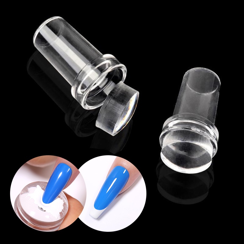 Transparent Nail Stamper with Scraper Jelly Silicone Stamp for French Nails Manicuring Kits Nail Art Stamping Tool