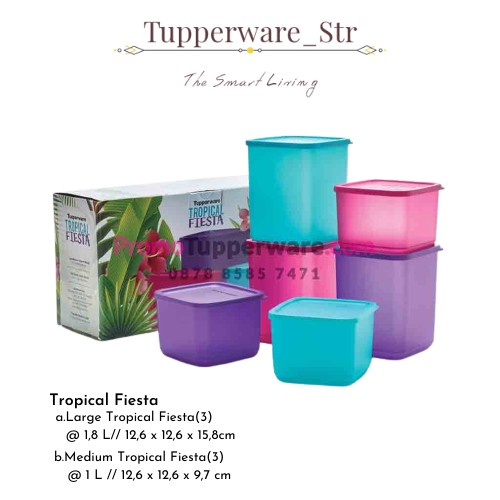 Tupperware/Tropical Fiesta/Tempat penyimpanan makanan/toples Tupperware/Toples set/Toples/Wadah