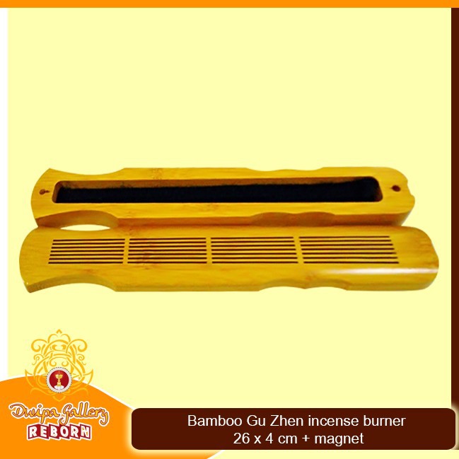 Bamboo Gu Zhen incense burner 26 x 4 cm + magnet