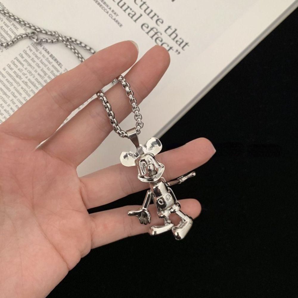 Mxbeauty Liontin Kalung Fashion Kartun Bergerak Rantai Klavikula Mickey Mouse Berkualitas Tinggi