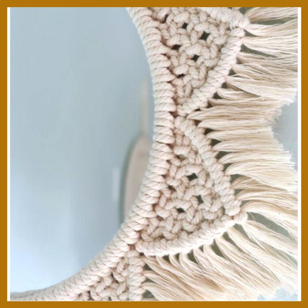 MINIMALY Cermin Bulat Dinding diameter 35&40cm  Cermin Aesthetic Cermin Gantung Cermin Macrame-5