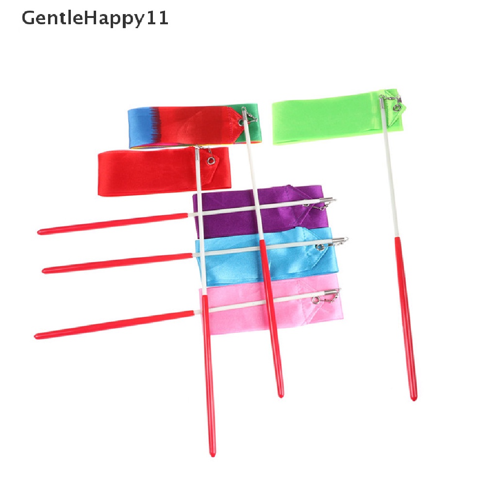 Gentlehappy Gym Dance Pita Senam Art Balet Streamer Berputar-Putar Batang Olahraga Outdoor 2M