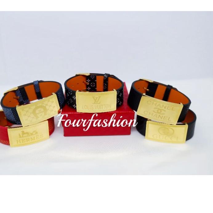 ☊ FF Gelang Jam Kulit Lebar 2CM Titanium Premium Limited ✾