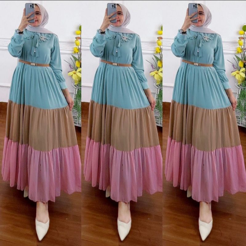 FASHION MUSLIM//LONG TUNIK CERUTY//MIDI DRESS RAINBOW BUSUI