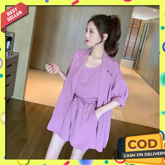 Blazer Wanita Formal / Jas Kerja Wanita / Blazer Kantor Wanita Premium Set 3In1 Blazer Kio/Stelan