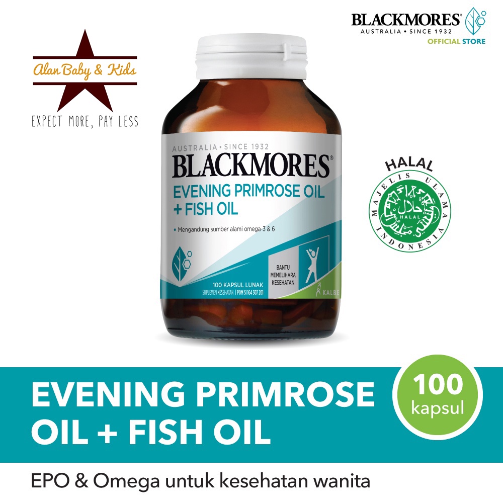 Blackmores Evening Primrose Oil + Fish Oil - 100 Kapsul (Sertakan Packing Tambahan - Baca Deskripsi)